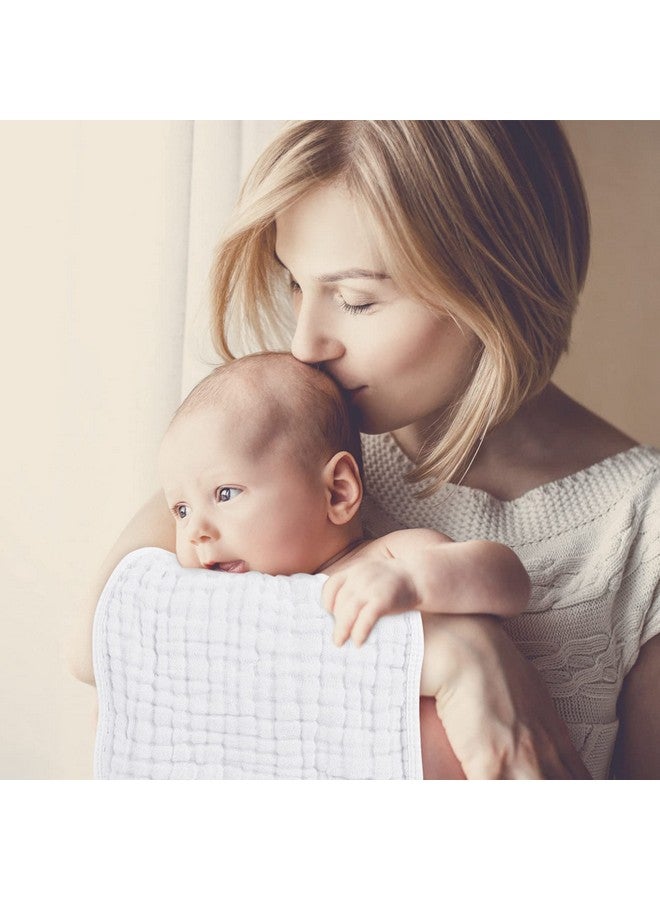 لوكسي مناديل تجشؤ من Looxii مصنوعة من قماش موسلين قطني 100%، مقاس كبير 20×10 بوصة، ناعمة للغاية وعالية الامتصاص، عبوة من 6 قطع من قماش تجشؤ الأطفال، لون أبيض نقي - Image 3