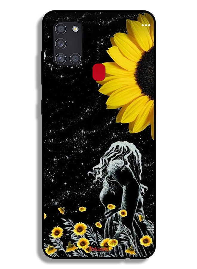 Tolwak Samsung Galaxy A21s Protective Case Cover Girl Look At Moon Art - Image 1