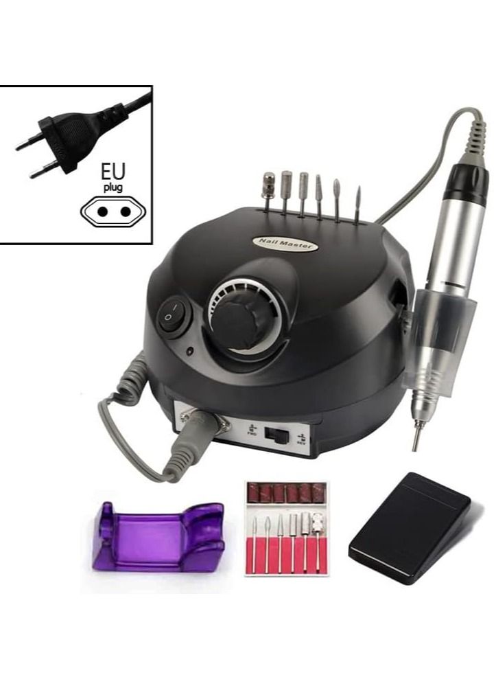 ORiTi ORiTi Electric Nail Drill Machine 30000RPM E-file Electric Nail File Grinder Polisher Kit Manicure Pedicure Drill for Acrylic Gel Nails EU Plug (EU BLACK) DM-202 - Image 1