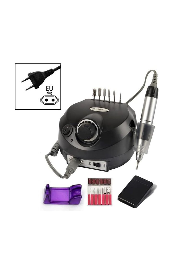 ORiTi ORiTi Electric Nail Drill Machine 30000RPM E-file Electric Nail File Grinder Polisher Kit Manicure Pedicure Drill for Acrylic Gel Nails EU Plug (EU BLACK) DM-202 - Image 2