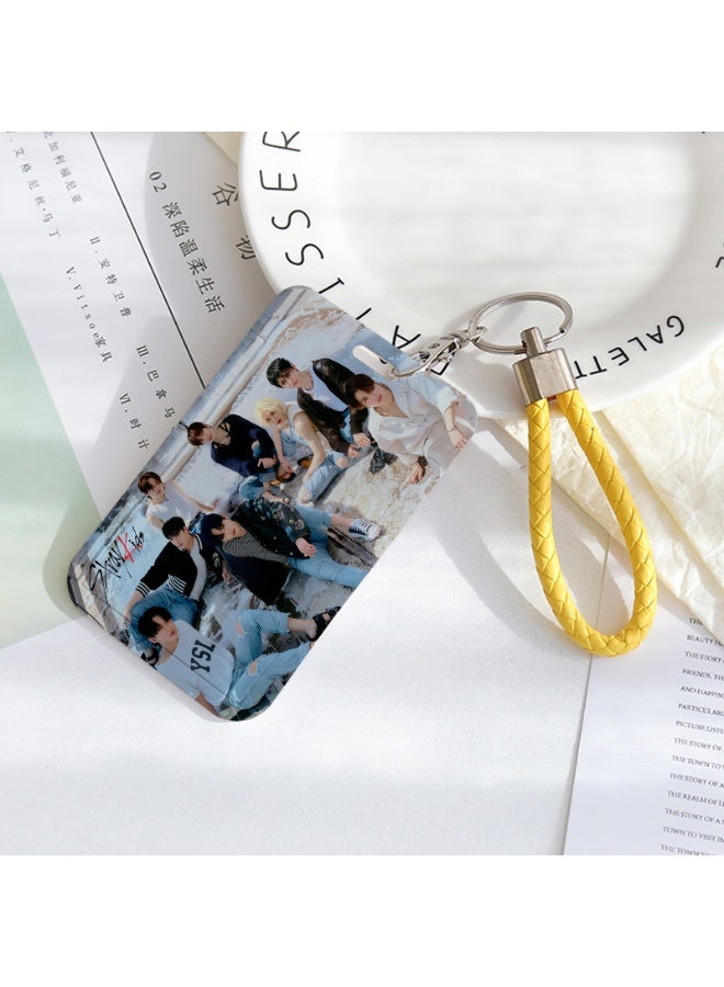NIBEMINENT 1 - Piece STRAYKIDS Kpop Photo Card Holder Pendant Key Chain ID Badge Holder ID Card Holder Photo Card Protector for School ID Office ID Access Card for Women Girls