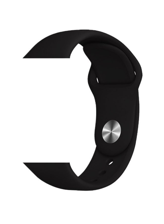NIBEMINENT - 2-Piece Silicone band for Apple Watch 42/44/45/49 mm Small/Large Black - Image 1