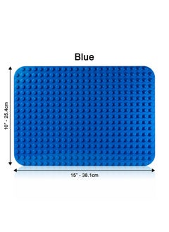 Apostrophe Games Apostrophe Games Building Block Base Plates for Large Blocks 15" x 10" Blue Baseplate, Compatible with Major Brands, STEM Learning, Ages 3+  - Image 2