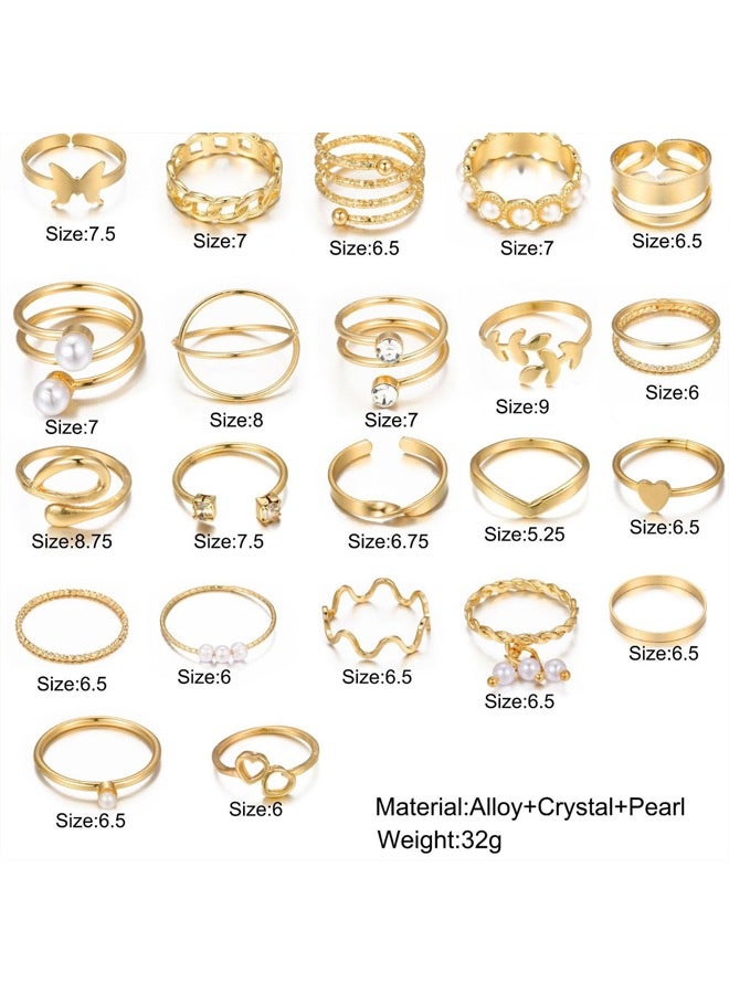 Zeemey Simple And Elegant Style Stacked Rings Set, Leaf Flower Design Mixed With Daily Clothing, Golden Jewelry  - Image 2