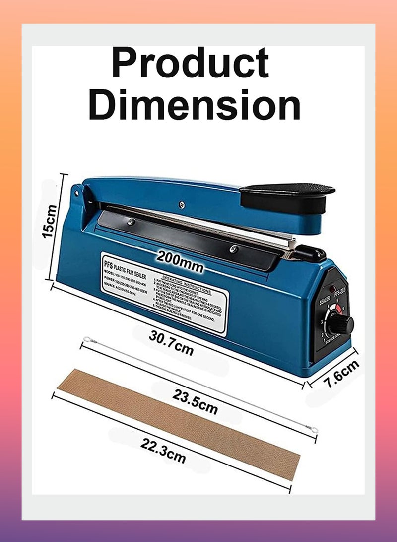 توشيونيكس آلة تغليف الطعام الكهربائية المحمولة بقطر 200 مم: آلة تغليف حرارية للأكياس البلاستيكية والأكياس البلاستيكية في مطبخ المنزل - Image 4