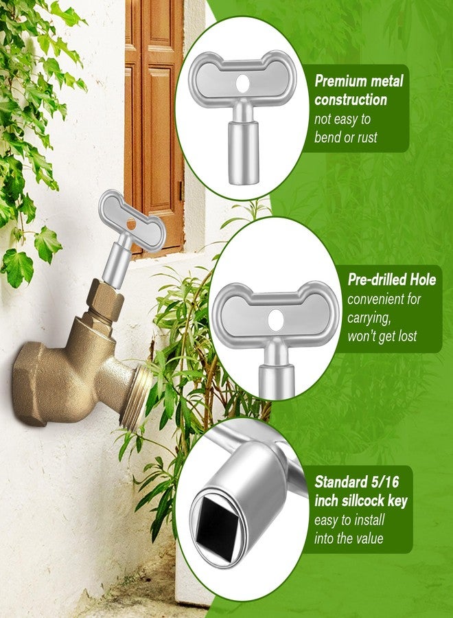 Enhon 5/16 in Sillcock Water Key Compatible with Danco 80132, Water Spigot Key, Square Stem Outdoor Faucet Handle Fits 8x8mm Square Broach Shut Off Valve (Silver,Standard Length) - Image 3