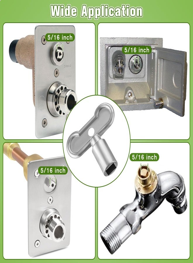 Enhon 5/16 in Sillcock Water Key Compatible with Danco 80132, Water Spigot Key, Square Stem Outdoor Faucet Handle Fits 8x8mm Square Broach Shut Off Valve (Silver,Standard Length) - Image 5