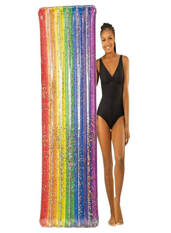 Poolcandy Deluxe Large Size Inflatable Rainbow Glitter Pool Raft - Your Ultimate Summer Pool raft & Inflatable Ride on for The Beach, The Pool or The Lake - Image 5