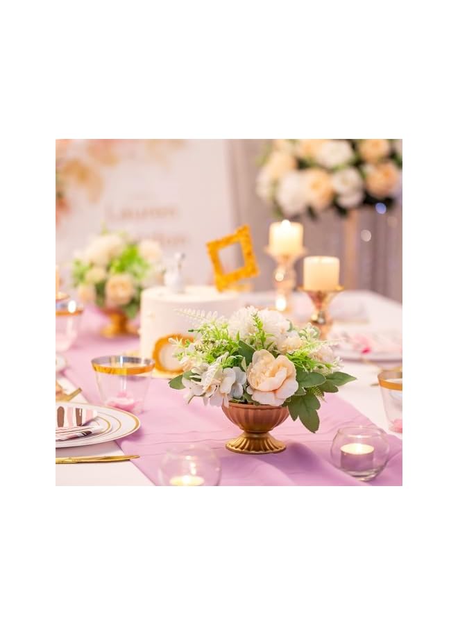 The Bros Mini Gold Flower Arrangement Pots - 2.6IN Metal Vase Urn Planters for Centerpiece Table Decorations, Home, Party, Anniversary, Ceremony, Wedding Decor - Gold - Image 3