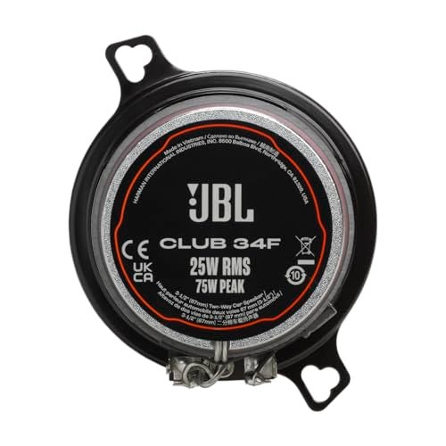 JBL Club 34F - 3-1/2" (87mm) Two-Way Car Speaker, 75 Watts Peak, 25 Watts RMS, Sensitivity (@ 2.83V): 89dB, Frequency Response: 90Hz – 20kHz, Nominal Impedance: 3.0 ohms - Image 3