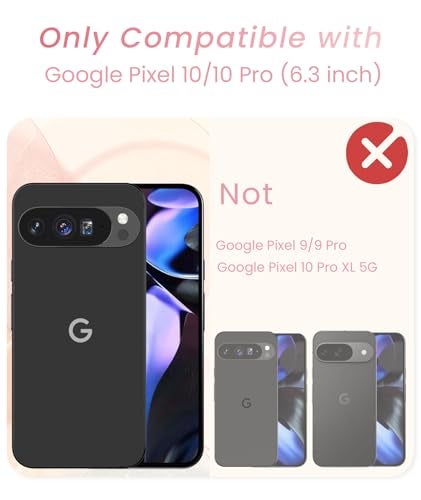 Liufcx for Google Pixel 10/10 Pro Love Heart Kickstand Case with 2X Screen Protector: Luxury Plated Gold Edge Slim Soft TPU Shockproof Protection Case Cover for Pixel 10/10 Pro (Pink) - Image 2