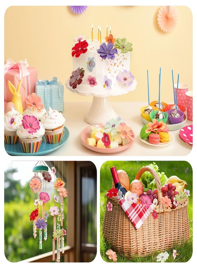 JOLYEAK 150pcs Faux Flower Heads,Mini Fake Heads Flowers,Small Silk Daisy Flowers Artificial for DIY Wedding Birthday Party Wreath Decoration - Image 5