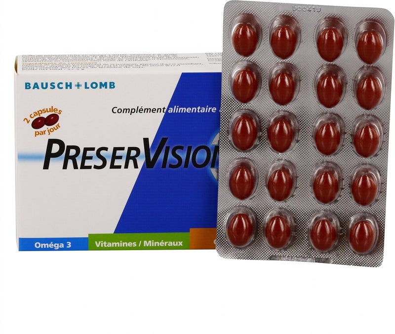 Bausch + Lomb PreserVision 3 Eye Health Supplement - 60 Omega-3 Capsules