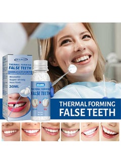 Thermal Forming False Teeth 30ml, Temporary Teeth Replacement Kit for Temporary Restoration of Missing and Broken Teeth Replacement Dentures, DIY Heat Fit Beads, Confident Smile