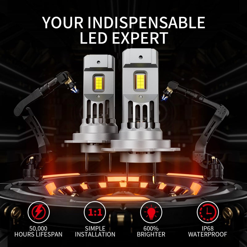 FANTELI Latest ð–§ðŸ© Bulbs, 90,000LM 6500K White Super Bright, 1:1 Halogen Size, 6500K Cool White, No Adapter Required, Easy Install Non-Polarity Off Road Lights, Pack of 2 - Image 5