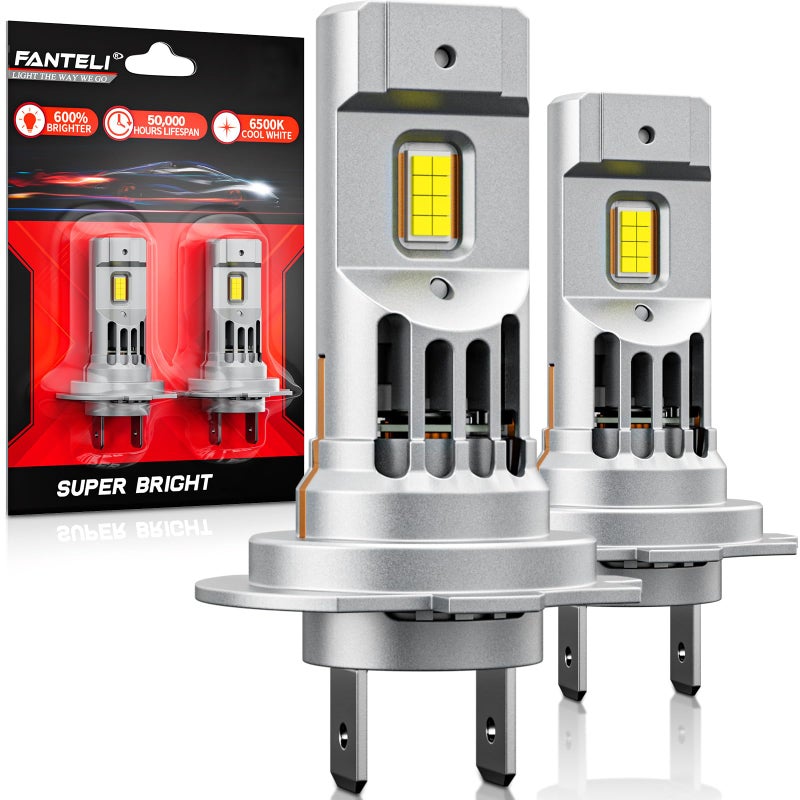 FANTELI Latest ð–§ðŸ© Bulbs, 90,000LM 6500K White Super Bright, 1:1 Halogen Size, 6500K Cool White, No Adapter Required, Easy Install Non-Polarity Off Road Lights, Pack of 2 - Image 1