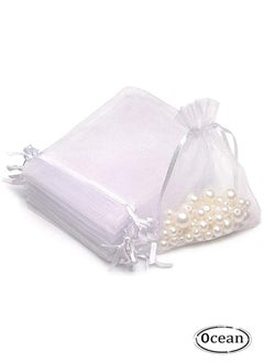 Ocean 100Pcs 8 x 10CM Sheer Drawstring Organza Jewelry Pouches Wedding Party Favor Gift Bags  - Image 1