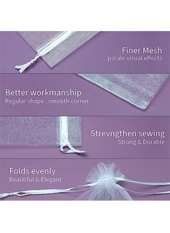 Ocean 100Pcs 8 x 10CM Sheer Drawstring Organza Jewelry Pouches Wedding Party Favor Gift Bags  - Image 3