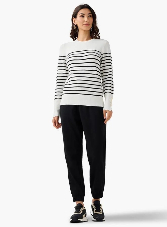 Splash FAV Regular Fit Striped Crew Neck Sweater