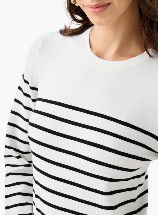 Splash FAV Regular Fit Striped Crew Neck Sweater - Image 4