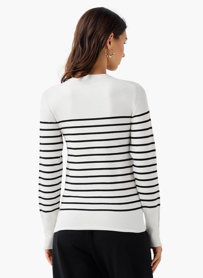 Splash FAV Regular Fit Striped Crew Neck Sweater - Image 3