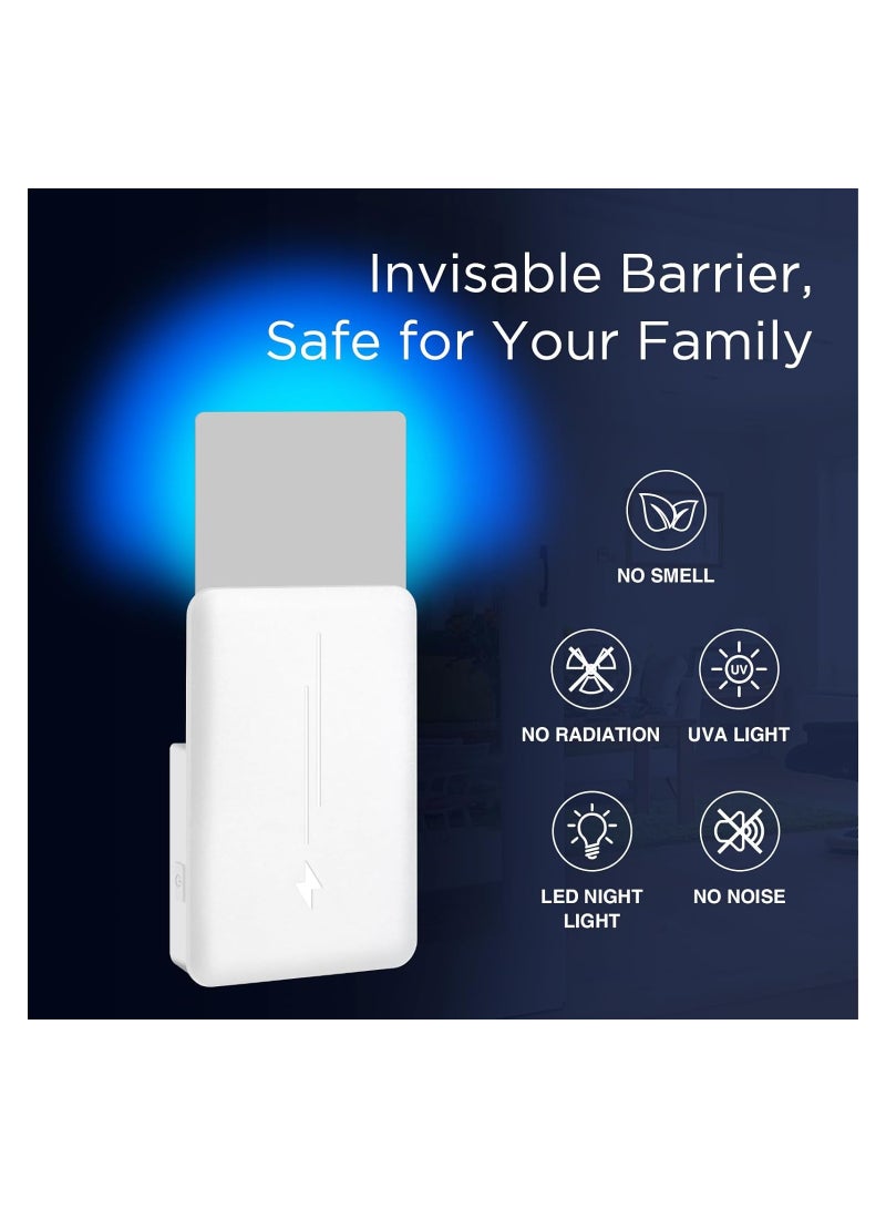 Fly Insect Trap, Indoor Gnat Catcher Captures Houseflies, Fruit Flies, and Gnats, Plug-in Moths Killer with Night Light for Buzz-free Home, UK PLUG, 5Pcs Adhesive Cards