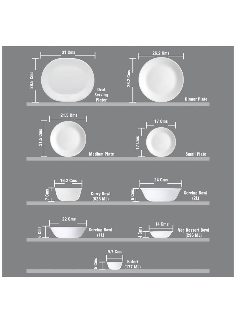 Corelle - Corelle Denham Mini Dining Set (VDB) - 8 Pcs| for Family of 4 | Break & Chip Resistant | Lightweight & Durable | Microwave & Dishwasher Safe - Image 1