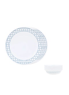 Corelle Corelle Denham Mini Dining Set (VDB) - 8 Pcs| for Family of 4 | Break & Chip Resistant | Lightweight & Durable | Microwave & Dishwasher Safe  - Image 1