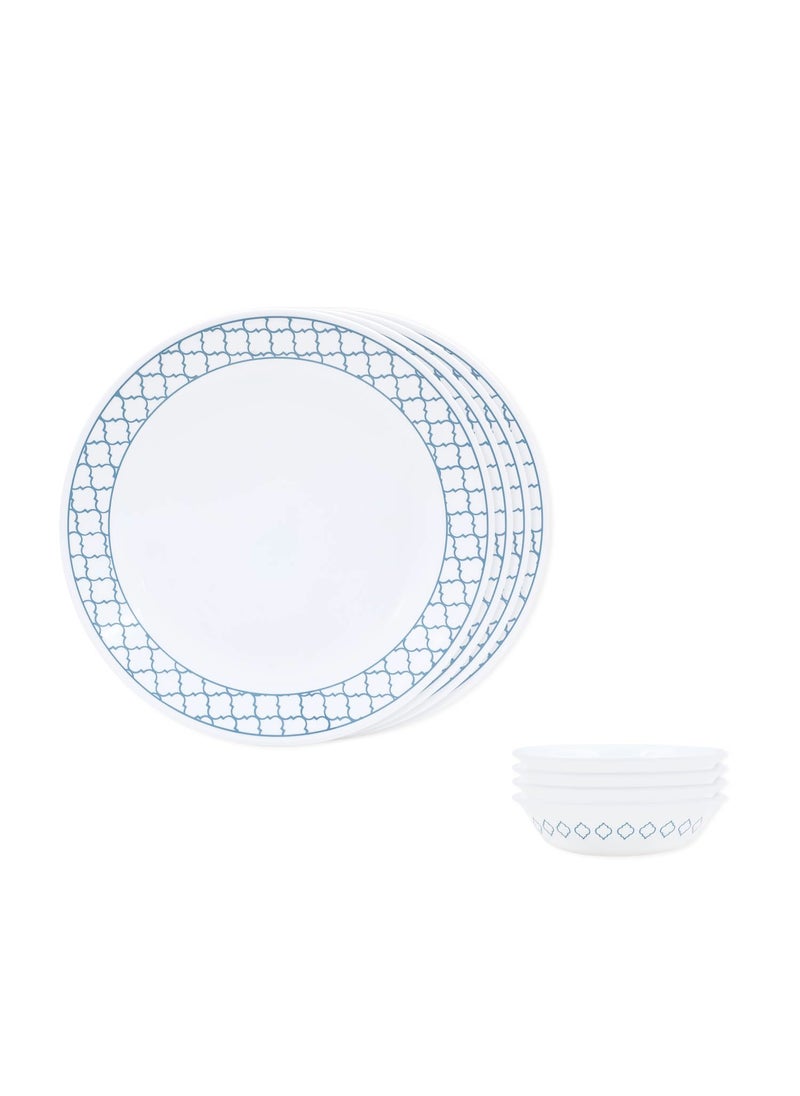 Corelle - Corelle Denham Mini Dining Set (VDB) - 8 Pcs| for Family of 4 | Break & Chip Resistant | Lightweight & Durable | Microwave & Dishwasher Safe - Image 1
