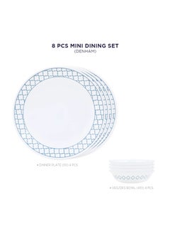 Corelle Corelle Denham Mini Dining Set (VDB) - 8 Pcs| for Family of 4 | Break & Chip Resistant | Lightweight & Durable | Microwave & Dishwasher Safe  - Image 2