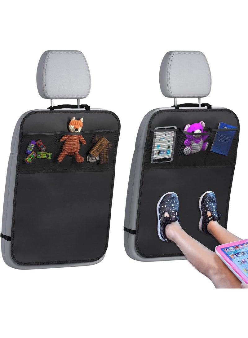 Bukela Back Seat Cover for Kids, 2 Pack Waterproof Kick Mats Backseat Protector with  3 Pocket Storage Organizer , Car Seat Back Protectors for Vehicles to Protect from Dirt, Mud & Scratches - Image 1