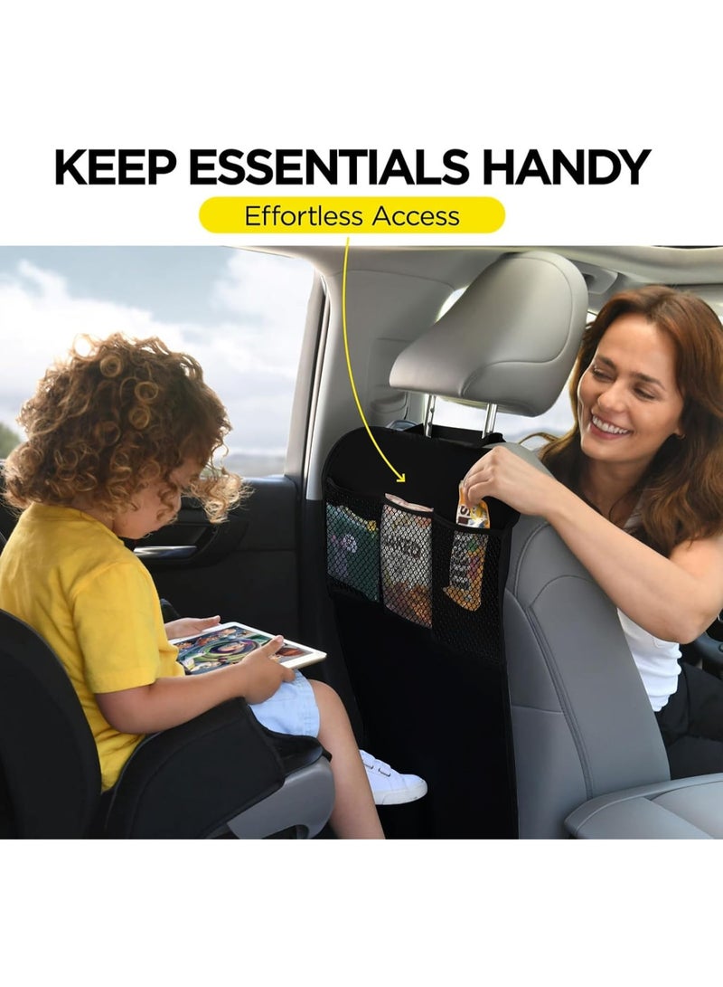 Bukela Back Seat Cover for Kids, 2 Pack Waterproof Kick Mats Backseat Protector with  3 Pocket Storage Organizer , Car Seat Back Protectors for Vehicles to Protect from Dirt, Mud & Scratches - Image 5
