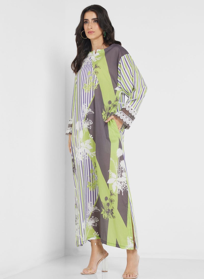 Nishat Linen Side Slit Printed Jalabiya - Image 4