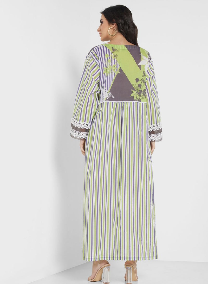 Nishat Linen Side Slit Printed Jalabiya - Image 2