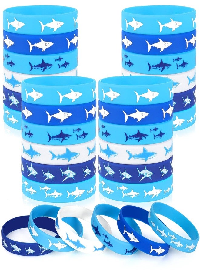 VICROIC 30 PCS Shark Silicone Bracelets Rubber Wristbands for Baby Shower, Under the Sea, Shark Themed Birthday Party Favors - Image 1