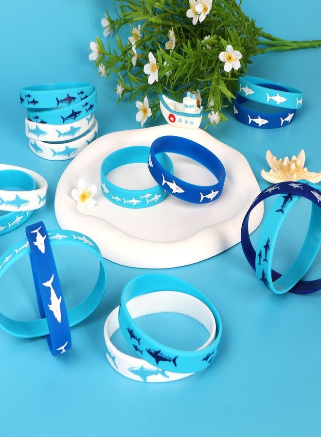 VICROIC 30 PCS Shark Silicone Bracelets Rubber Wristbands for Baby Shower, Under the Sea, Shark Themed Birthday Party Favors - Image 4