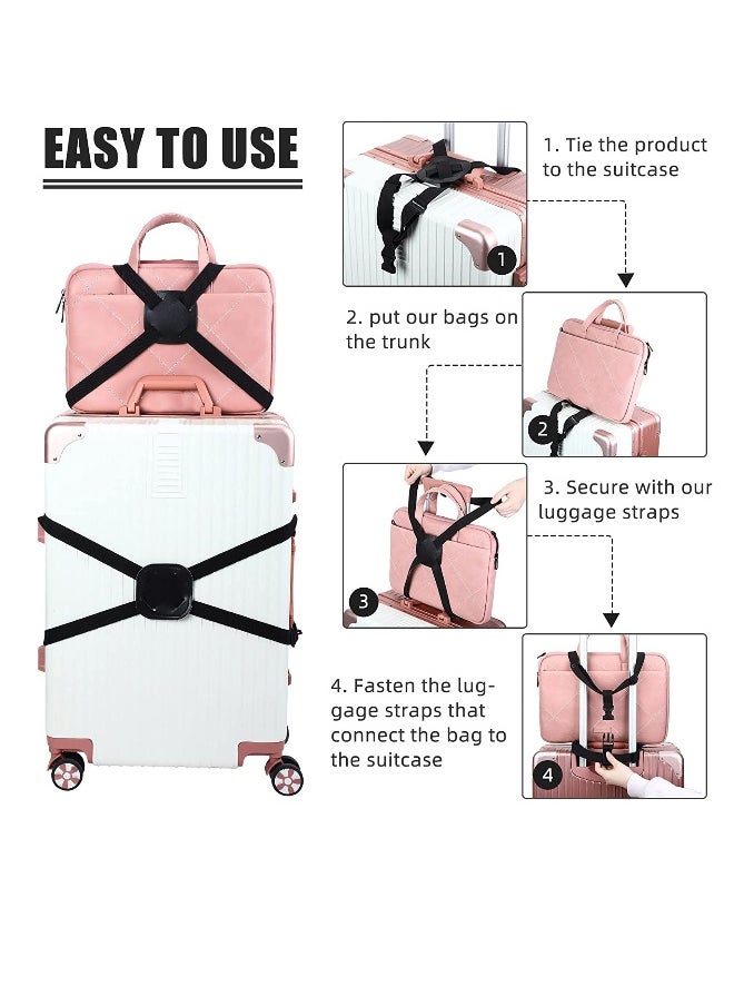 Generic Luggage Straps Bag Bungees Luggage Straps Suitcase Adjustable Belt Bag Bungees for Add a Bag Easy to Travel Suitcase Elastic Strap Belt with Buckles for Men Women Travel Carry Accessories 2 Pieces  - Image 4