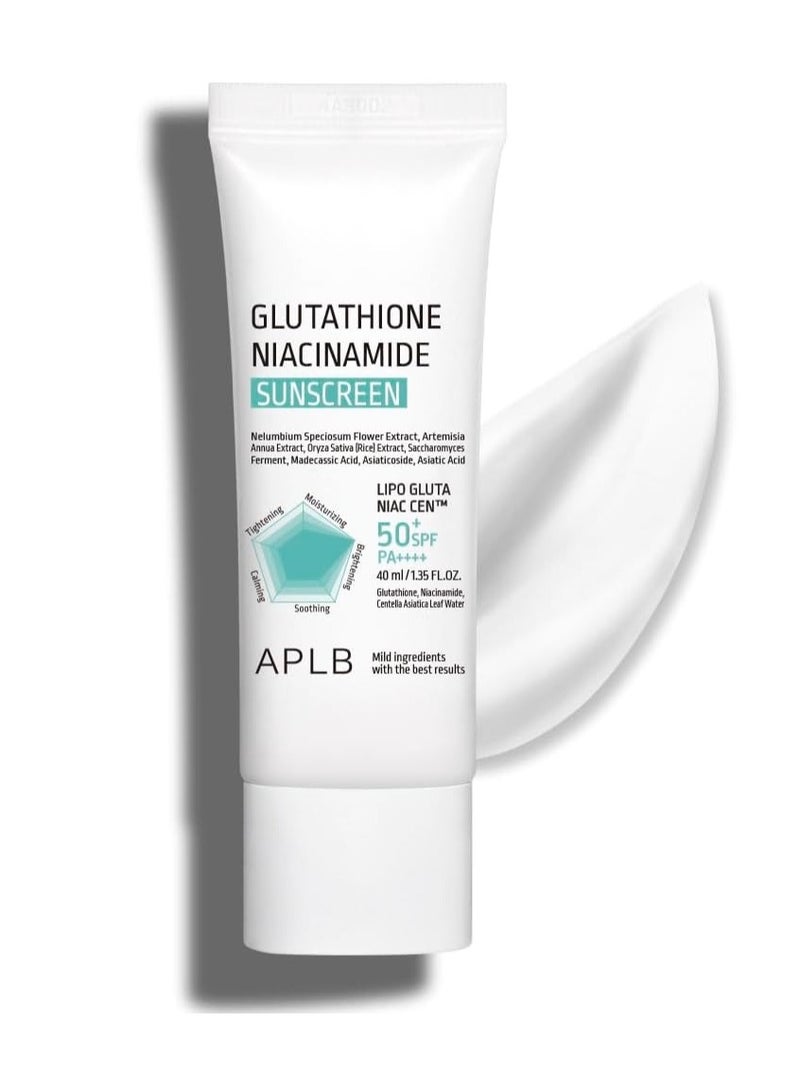 APLB Glutathione Niacinamide, Sunscreen, SPF 50+ PA ++++, 1.35 fl oz (40 ml) - Image 1