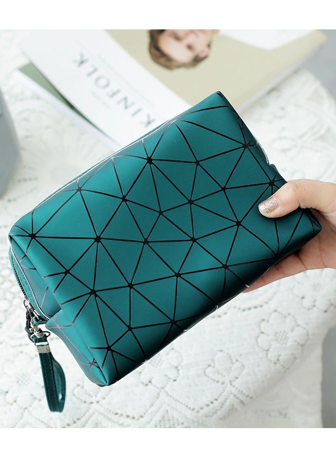 general Diamond PU Leather Cosmetic Bag Women's Cosmetic Organizer Bag Travel Storage Bag Pouch - Image 1