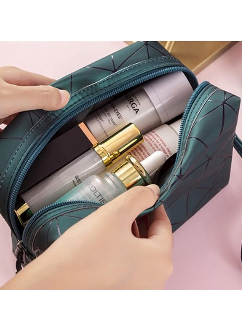 general Diamond PU Leather Cosmetic Bag Women's Cosmetic Organizer Bag Travel Storage Bag Pouch - Image 2