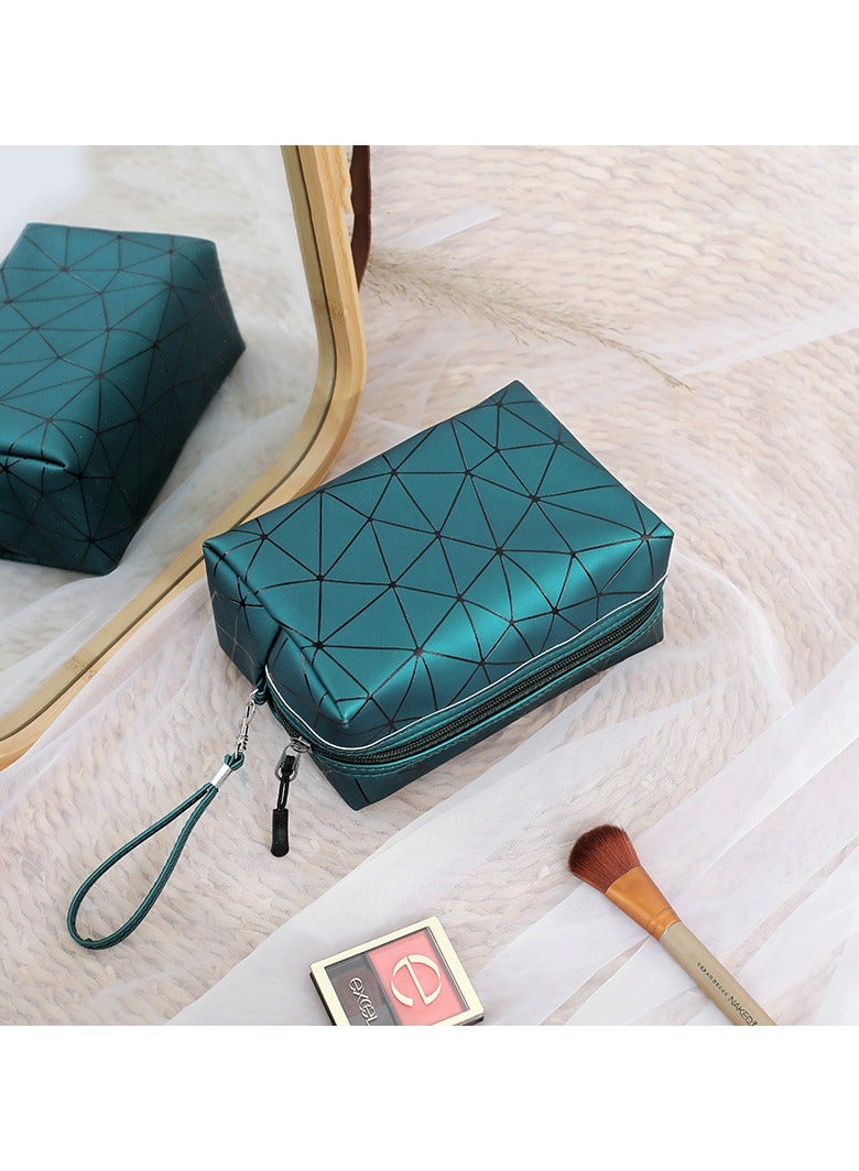 general Diamond PU Leather Cosmetic Bag Women's Cosmetic Organizer Bag Travel Storage Bag Pouch - Image 3