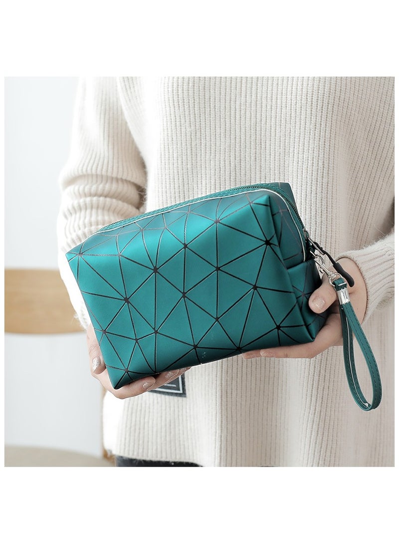 general Diamond PU Leather Cosmetic Bag Women's Cosmetic Organizer Bag Travel Storage Bag Pouch - Image 4