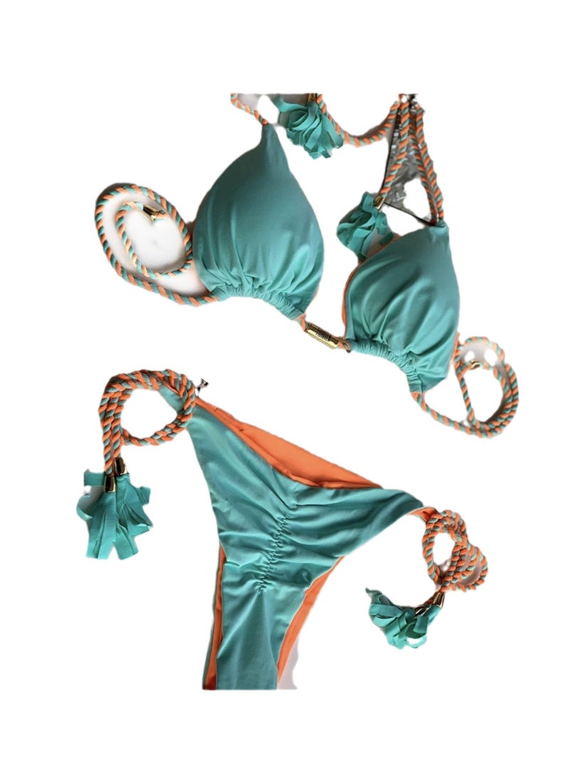 New braided string bikini swimsuit beach swimming bikini swimsuit - Image 1