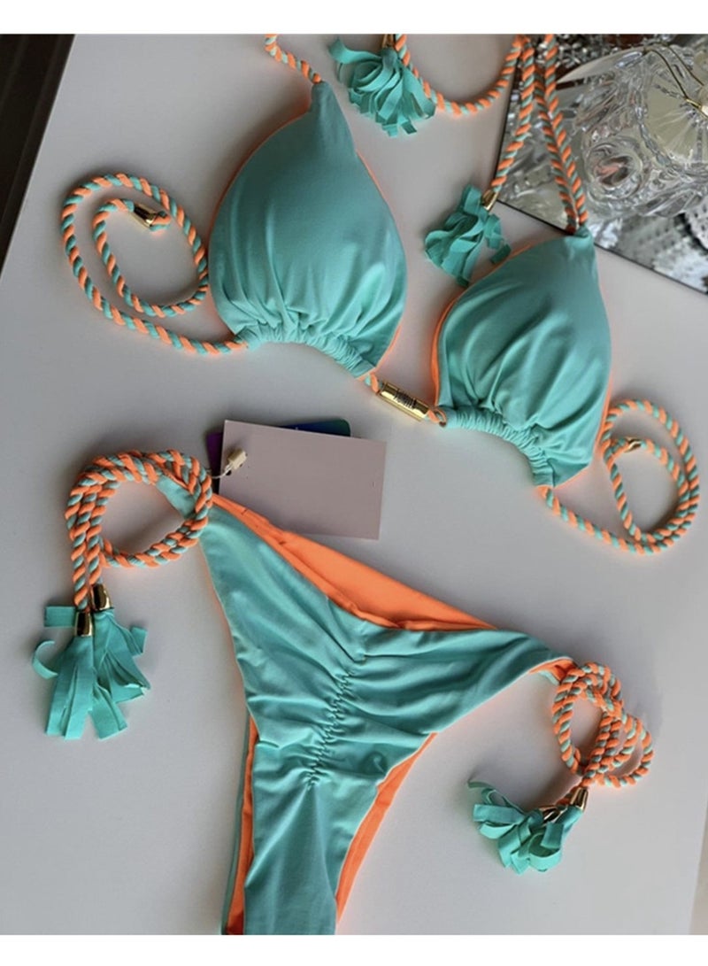 New braided string bikini swimsuit beach swimming bikini swimsuit - Image 3