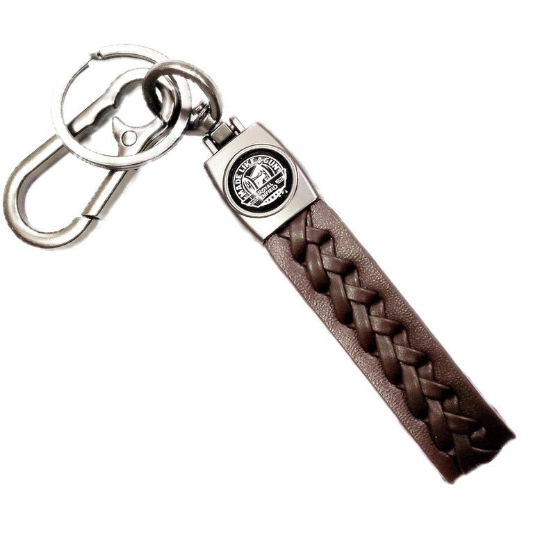 Maple Premium Leather & Metal Keychain Compatible with Royal Enfield/Bullet/Bike/Car Stylish KeyRing Hook Antique Made Like Gun for Men Women - Image 1