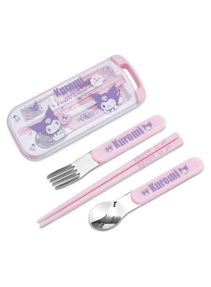 general Kawaii Cartoon Print Portable Cutlery with Shell Cartoon Reusable Cutlery Set Chopsticks Fork Spoon Set Travel Picnic - Image 1