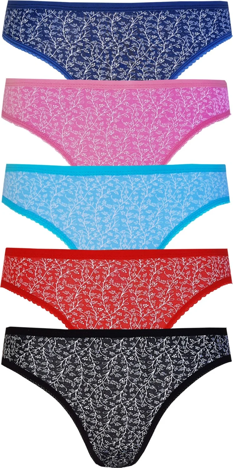 هيبسين راكيب Rival to All 5 Piece Women's Cotton Colorful Bikini Panties Underwear Quality Deyzi