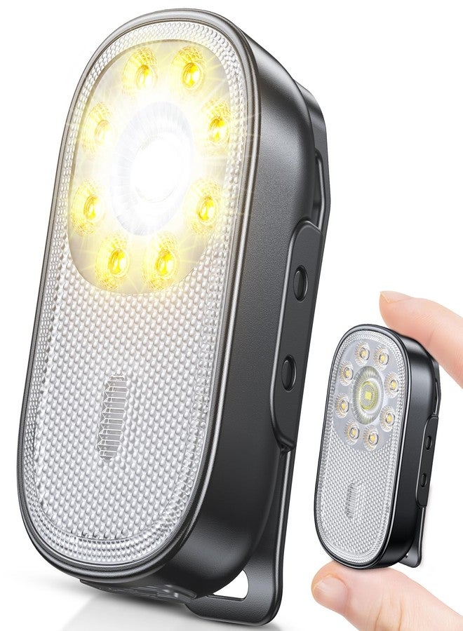 Cuvccn 500LM EDC Flashlight, 10 Modes Mini Clip on Flashlight with Spot & Flood Light, Rechargeable & IP65 Waterproof Pocket Light, Running Lights for Runners, Camping, Hiking, Jogging, Emergency - Image 1