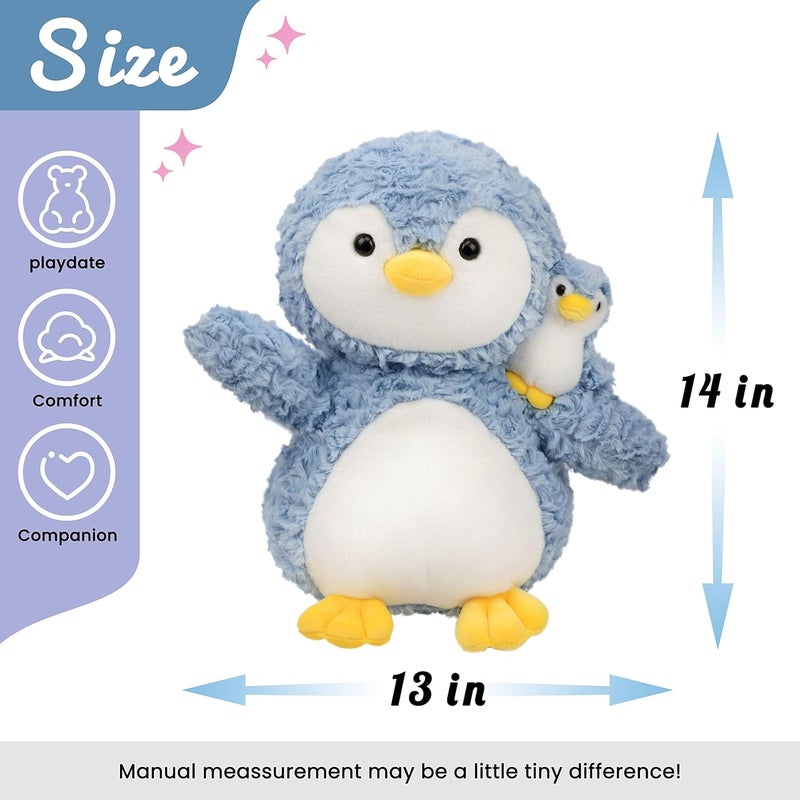 Luckam Plush Penguin Stuffed Toy, Kids Soft Plushie Animal Doll, Birthday Gift for Toddlers Boys Girls, Adorable Mom Penguin with Baby Penguin, Baby Shower Nursery Decorate - Image 2