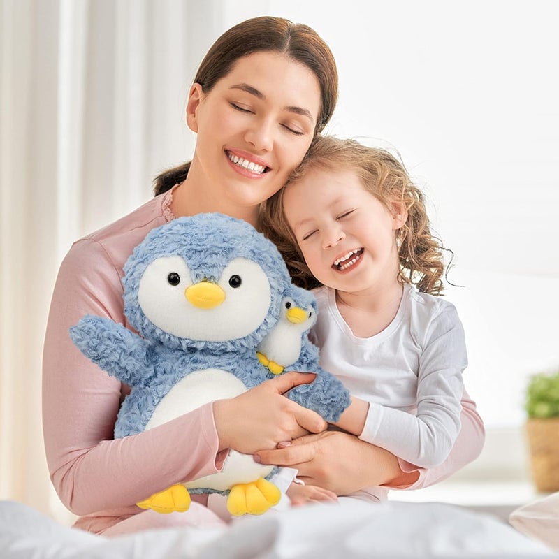 Luckam Plush Penguin Stuffed Toy, Kids Soft Plushie Animal Doll, Birthday Gift for Toddlers Boys Girls, Adorable Mom Penguin with Baby Penguin, Baby Shower Nursery Decorate - Image 5